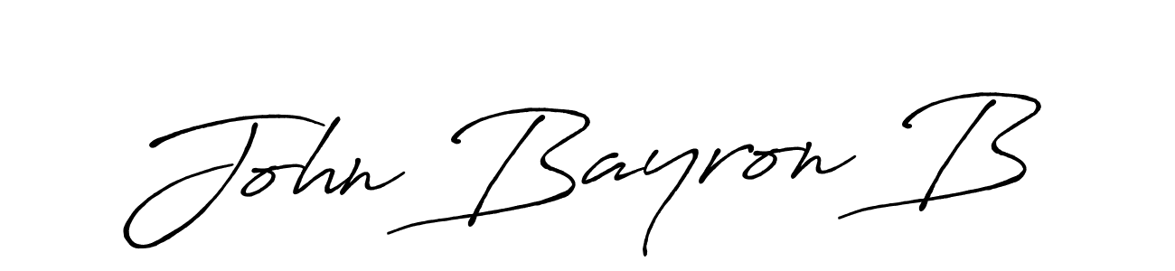 Make a beautiful signature design for name John Bayron B. With this signature (Antro_Vectra_Bolder) style, you can create a handwritten signature for free. John Bayron B signature style 7 images and pictures png