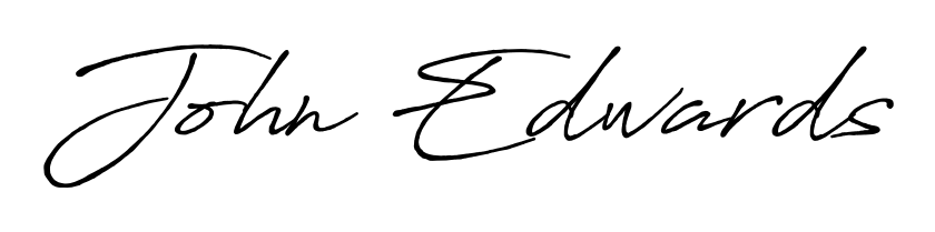 Master the art of signing with John Edwards written in fluent Antro_Vectra_Bolder script. A great template to practice and refine your handwriting. John Edwards signature style 7 images and pictures png