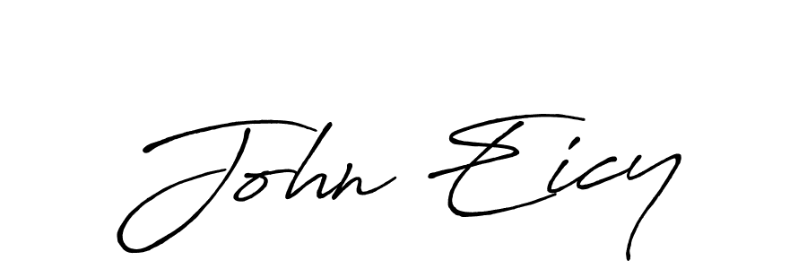 How to make John Eicy name signature. Use Antro_Vectra_Bolder style for creating short signs online. This is the latest handwritten sign. John Eicy signature style 7 images and pictures png