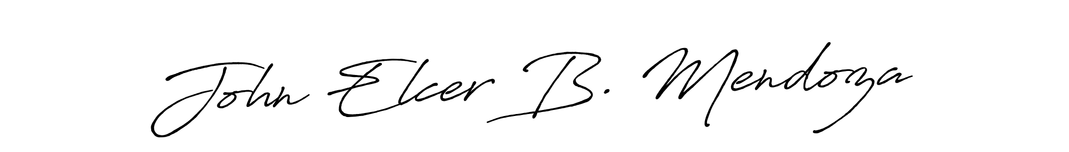 Antro_Vectra_Bolder is a professional signature style that is perfect for those who want to add a touch of class to their signature. It is also a great choice for those who want to make their signature more unique. Get John Elcer B. Mendoza name to fancy signature for free. John Elcer B. Mendoza signature style 7 images and pictures png