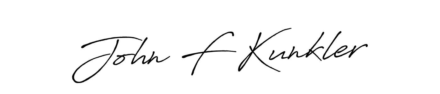 John F Kunkler stylish signature style. Best Handwritten Sign (Antro_Vectra_Bolder) for my name. Handwritten Signature Collection Ideas for my name John F Kunkler. John F Kunkler signature style 7 images and pictures png