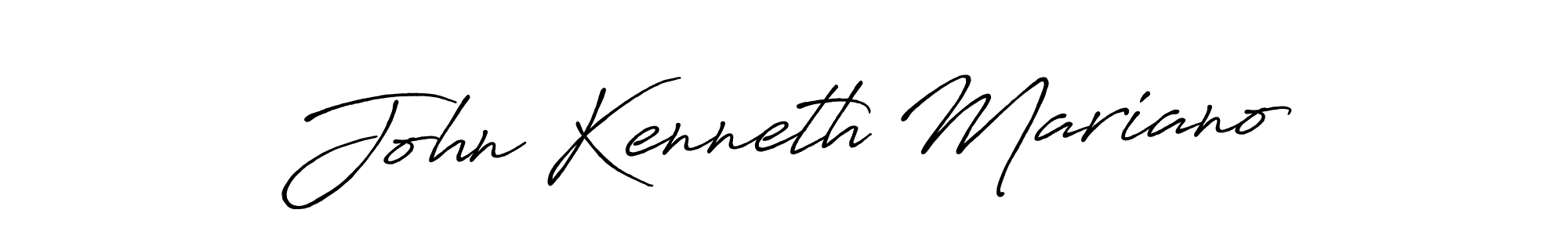 Create a beautiful signature design for name John Kenneth Mariano. With this signature (Antro_Vectra_Bolder) fonts, you can make a handwritten signature for free. John Kenneth Mariano signature style 7 images and pictures png