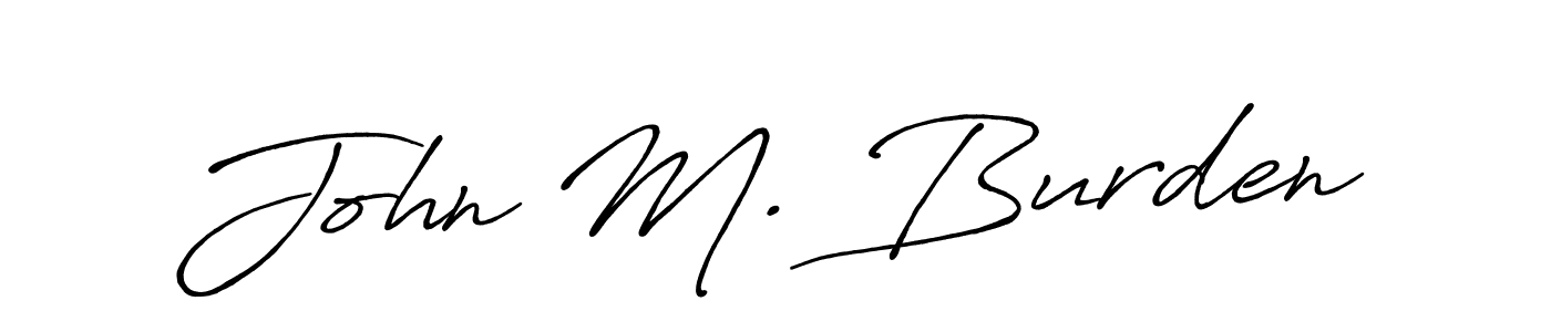 How to make John M. Burden name signature. Use Antro_Vectra_Bolder style for creating short signs online. This is the latest handwritten sign. John M. Burden signature style 7 images and pictures png