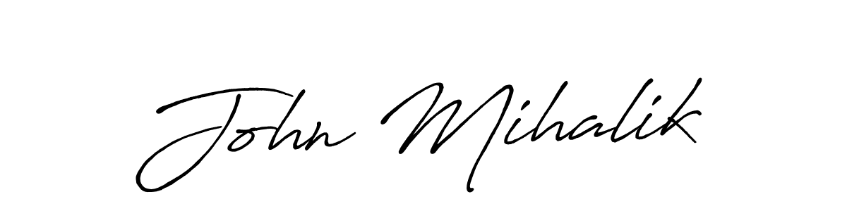 How to make John Mihalik name signature. Use Antro_Vectra_Bolder style for creating short signs online. This is the latest handwritten sign. John Mihalik signature style 7 images and pictures png