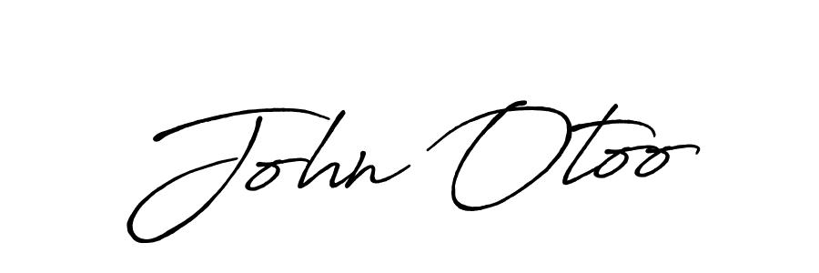How to make John Otoo name signature. Use Antro_Vectra_Bolder style for creating short signs online. This is the latest handwritten sign. John Otoo signature style 7 images and pictures png