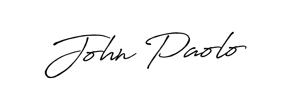 Design your own signature with our free online signature maker. With this signature software, you can create a handwritten (Antro_Vectra_Bolder) signature for name John Paolo. John Paolo signature style 7 images and pictures png