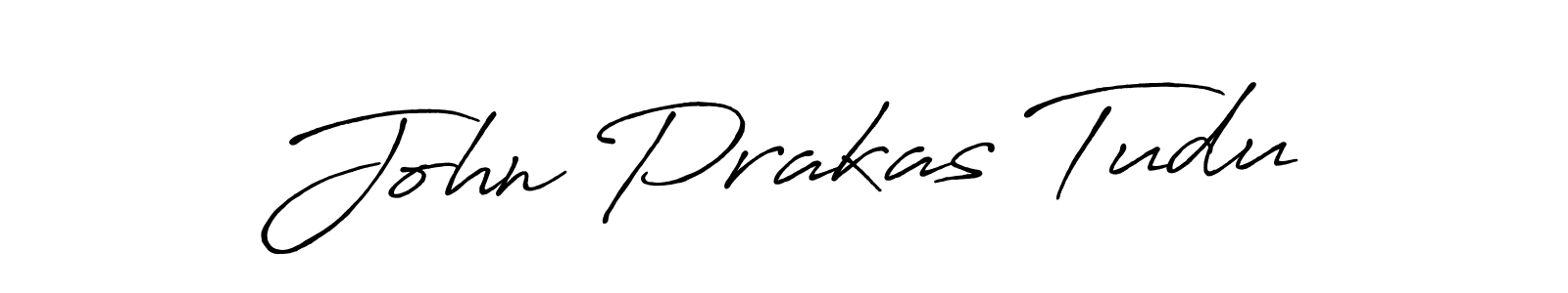 How to make John Prakas Tudu name signature. Use Antro_Vectra_Bolder style for creating short signs online. This is the latest handwritten sign. John Prakas Tudu signature style 7 images and pictures png