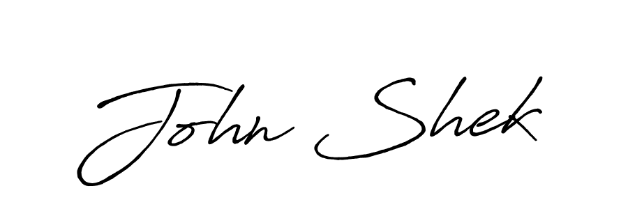 John Shek stylish signature style. Best Handwritten Sign (Antro_Vectra_Bolder) for my name. Handwritten Signature Collection Ideas for my name John Shek. John Shek signature style 7 images and pictures png