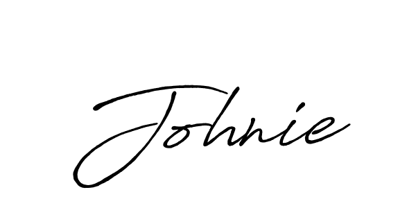 Make a beautiful signature design for name Johnie. With this signature (Antro_Vectra_Bolder) style, you can create a handwritten signature for free. Johnie signature style 7 images and pictures png
