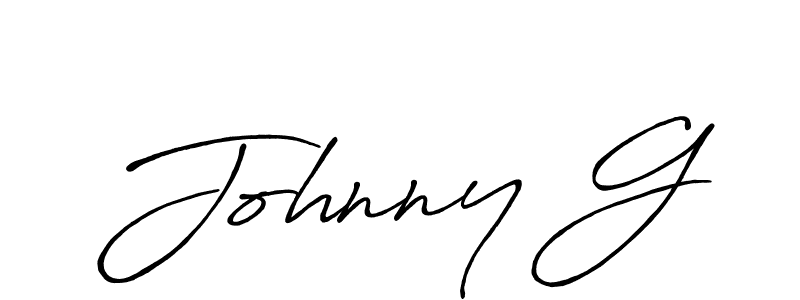 Johnny G stylish signature style. Best Handwritten Sign (Antro_Vectra_Bolder) for my name. Handwritten Signature Collection Ideas for my name Johnny G. Johnny G signature style 7 images and pictures png