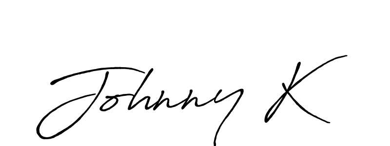 Make a beautiful signature design for name Johnny K. With this signature (Antro_Vectra_Bolder) style, you can create a handwritten signature for free. Johnny K signature style 7 images and pictures png