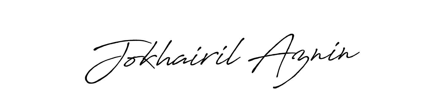 Jokhairil Aznin stylish signature style. Best Handwritten Sign (Antro_Vectra_Bolder) for my name. Handwritten Signature Collection Ideas for my name Jokhairil Aznin. Jokhairil Aznin signature style 7 images and pictures png