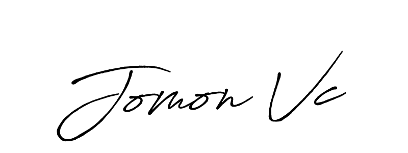 Make a beautiful signature design for name Jomon Vc. With this signature (Antro_Vectra_Bolder) style, you can create a handwritten signature for free. Jomon Vc signature style 7 images and pictures png