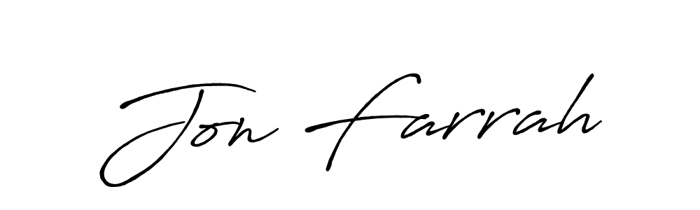 You should practise on your own different ways (Antro_Vectra_Bolder) to write your name (Jon Farrah) in signature. don't let someone else do it for you. Jon Farrah signature style 7 images and pictures png