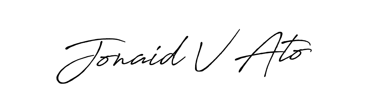 How to make Jonaid V Ato name signature. Use Antro_Vectra_Bolder style for creating short signs online. This is the latest handwritten sign. Jonaid V Ato signature style 7 images and pictures png