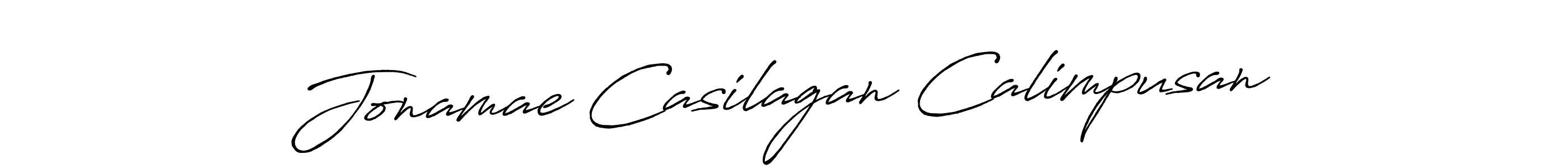 How to make Jonamae Casilagan Calimpusan name signature. Use Antro_Vectra_Bolder style for creating short signs online. This is the latest handwritten sign. Jonamae Casilagan Calimpusan signature style 7 images and pictures png