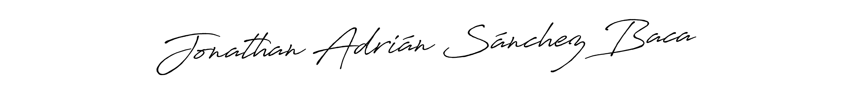 The best way (Antro_Vectra_Bolder) to make a short signature is to pick only two or three words in your name. The name Jonathan Adrián Sánchez Baca include a total of six letters. For converting this name. Jonathan Adrián Sánchez Baca signature style 7 images and pictures png