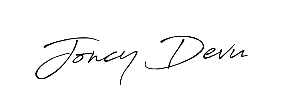 How to make Joncy Devu name signature. Use Antro_Vectra_Bolder style for creating short signs online. This is the latest handwritten sign. Joncy Devu signature style 7 images and pictures png