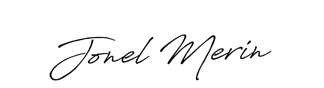 Jonel Merin stylish signature style. Best Handwritten Sign (Antro_Vectra_Bolder) for my name. Handwritten Signature Collection Ideas for my name Jonel Merin. Jonel Merin signature style 7 images and pictures png