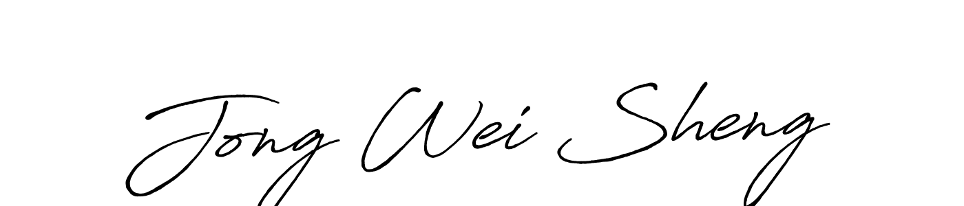 How to make Jong Wei Sheng name signature. Use Antro_Vectra_Bolder style for creating short signs online. This is the latest handwritten sign. Jong Wei Sheng signature style 7 images and pictures png