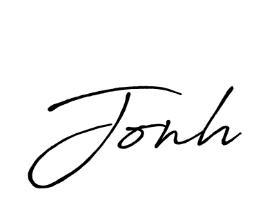 Jonh stylish signature style. Best Handwritten Sign (Antro_Vectra_Bolder) for my name. Handwritten Signature Collection Ideas for my name Jonh. Jonh signature style 7 images and pictures png
