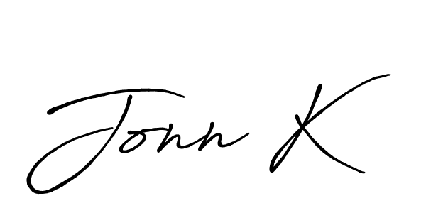 Make a beautiful signature design for name Jonn K. With this signature (Antro_Vectra_Bolder) style, you can create a handwritten signature for free. Jonn K signature style 7 images and pictures png