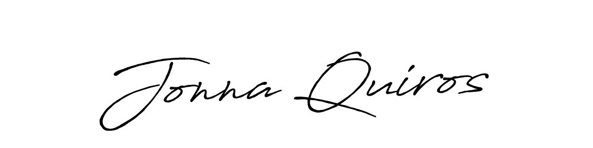 How to make Jonna Quiros name signature. Use Antro_Vectra_Bolder style for creating short signs online. This is the latest handwritten sign. Jonna Quiros signature style 7 images and pictures png