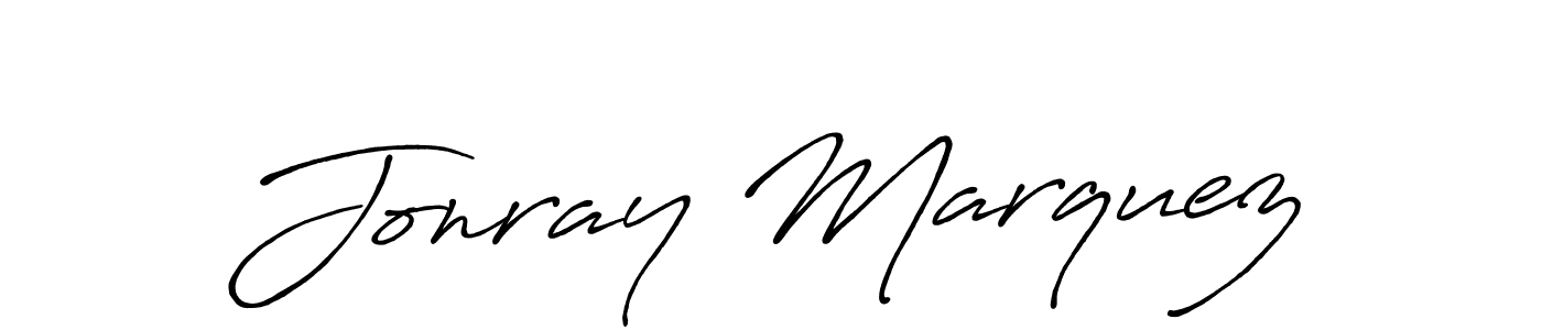 How to make Jonray Marquez name signature. Use Antro_Vectra_Bolder style for creating short signs online. This is the latest handwritten sign. Jonray Marquez signature style 7 images and pictures png