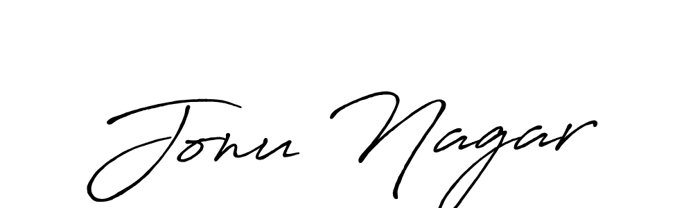 The best way (Antro_Vectra_Bolder) to make a short signature is to pick only two or three words in your name. The name Jonu Nagar include a total of six letters. For converting this name. Jonu Nagar signature style 7 images and pictures png