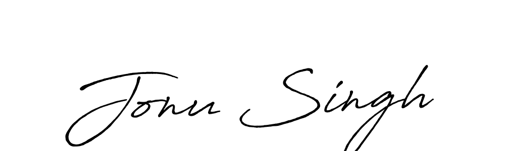 How to make Jonu Singh signature? Antro_Vectra_Bolder is a professional autograph style. Create handwritten signature for Jonu Singh name. Jonu Singh signature style 7 images and pictures png