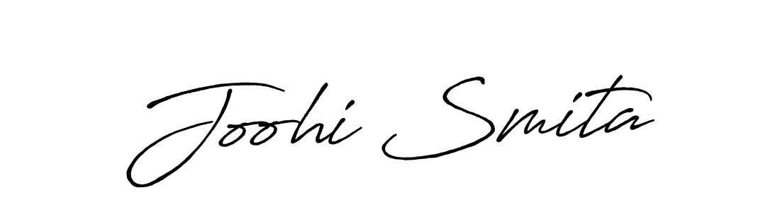 The best way (Antro_Vectra_Bolder) to make a short signature is to pick only two or three words in your name. The name Joohi Smita include a total of six letters. For converting this name. Joohi Smita signature style 7 images and pictures png