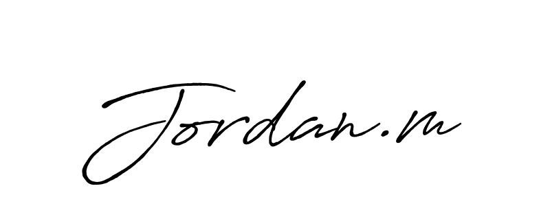 Make a beautiful signature design for name Jordan.m. With this signature (Antro_Vectra_Bolder) style, you can create a handwritten signature for free. Jordan.m signature style 7 images and pictures png