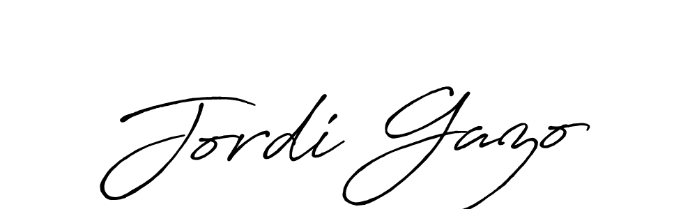 How to make Jordi Gazo name signature. Use Antro_Vectra_Bolder style for creating short signs online. This is the latest handwritten sign. Jordi Gazo signature style 7 images and pictures png