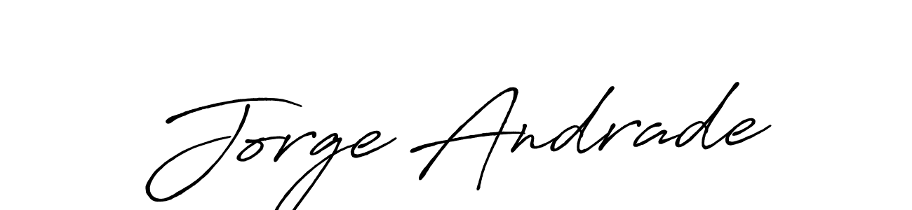 Design your own signature with our free online signature maker. With this signature software, you can create a handwritten (Antro_Vectra_Bolder) signature for name Jorge Andrade. Jorge Andrade signature style 7 images and pictures png