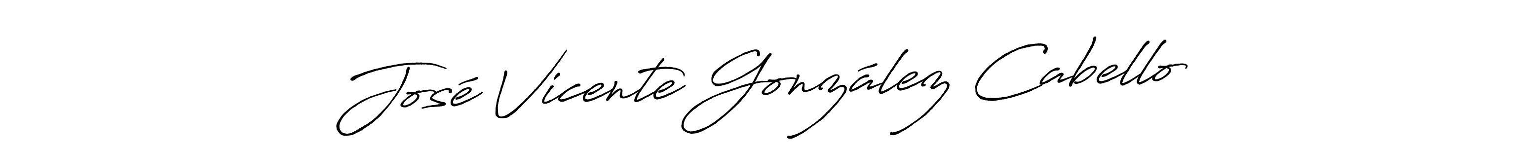 Antro_Vectra_Bolder is a professional signature style that is perfect for those who want to add a touch of class to their signature. It is also a great choice for those who want to make their signature more unique. Get José Vicente González Cabello name to fancy signature for free. José Vicente González Cabello signature style 7 images and pictures png