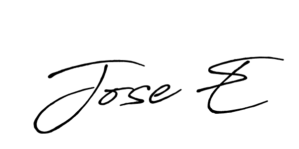 Jose E stylish signature style. Best Handwritten Sign (Antro_Vectra_Bolder) for my name. Handwritten Signature Collection Ideas for my name Jose E. Jose E signature style 7 images and pictures png