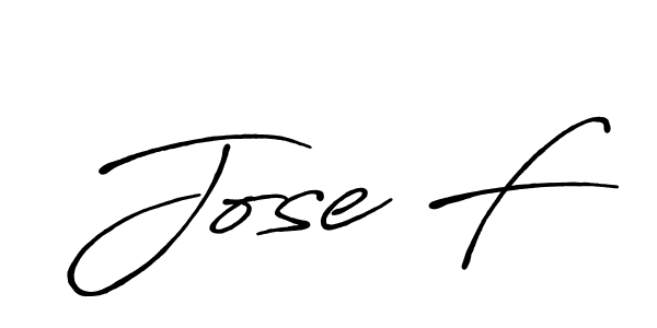 It looks lik you need a new signature style for name Jose F. Design unique handwritten (Antro_Vectra_Bolder) signature with our free signature maker in just a few clicks. Jose F signature style 7 images and pictures png