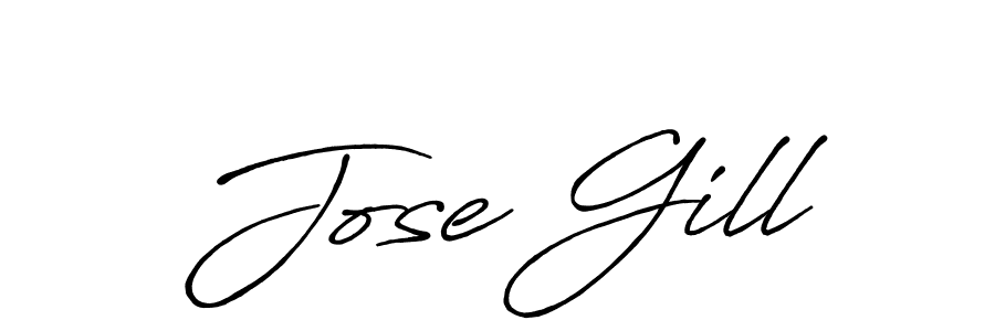 Jose Gill stylish signature style. Best Handwritten Sign (Antro_Vectra_Bolder) for my name. Handwritten Signature Collection Ideas for my name Jose Gill. Jose Gill signature style 7 images and pictures png