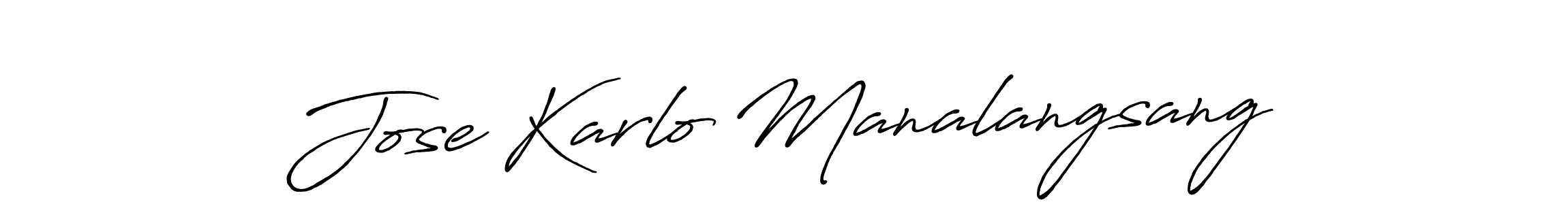 Create a beautiful signature design for name Jose Karlo Manalangsang. With this signature (Antro_Vectra_Bolder) fonts, you can make a handwritten signature for free. Jose Karlo Manalangsang signature style 7 images and pictures png