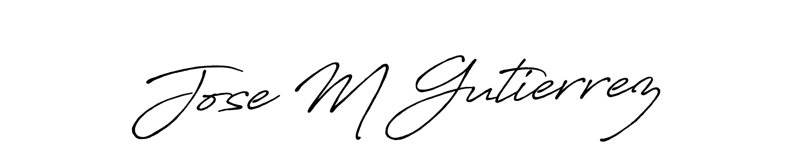 Use a signature maker to create a handwritten signature online. With this signature software, you can design (Antro_Vectra_Bolder) your own signature for name Jose M Gutierrez. Jose M Gutierrez signature style 7 images and pictures png