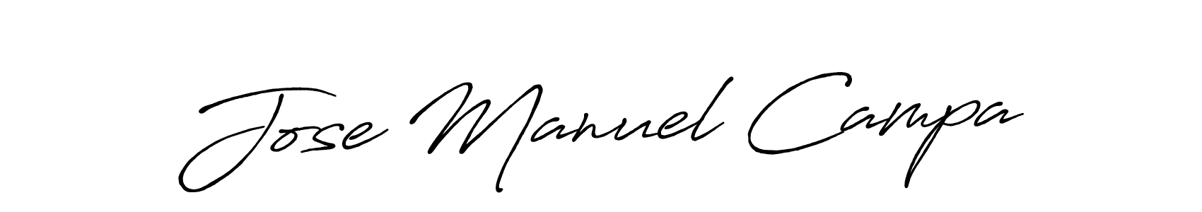 Create a beautiful signature design for name Jose Manuel Campa. With this signature (Antro_Vectra_Bolder) fonts, you can make a handwritten signature for free. Jose Manuel Campa signature style 7 images and pictures png