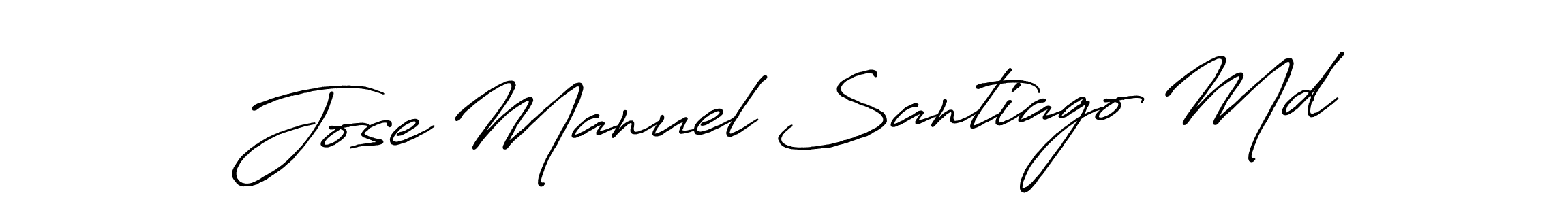 Create a beautiful signature design for name Jose Manuel Santiago Md. With this signature (Antro_Vectra_Bolder) fonts, you can make a handwritten signature for free. Jose Manuel Santiago Md signature style 7 images and pictures png