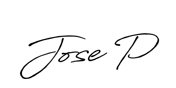 Design your own signature with our free online signature maker. With this signature software, you can create a handwritten (Antro_Vectra_Bolder) signature for name Jose P. Jose P signature style 7 images and pictures png