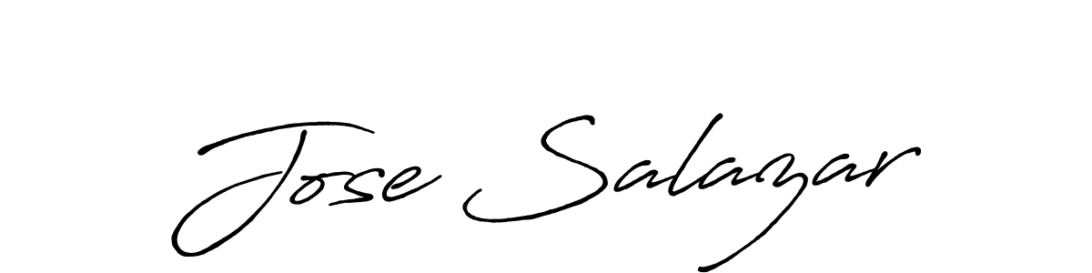 Design your own signature with our free online signature maker. With this signature software, you can create a handwritten (Antro_Vectra_Bolder) signature for name Jose Salazar. Jose Salazar signature style 7 images and pictures png