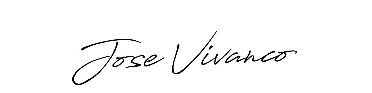 Jose Vivanco stylish signature style. Best Handwritten Sign (Antro_Vectra_Bolder) for my name. Handwritten Signature Collection Ideas for my name Jose Vivanco. Jose Vivanco signature style 7 images and pictures png