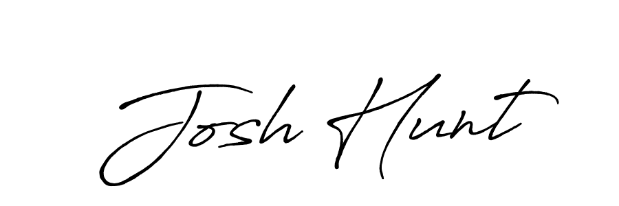 Josh Hunt stylish signature style. Best Handwritten Sign (Antro_Vectra_Bolder) for my name. Handwritten Signature Collection Ideas for my name Josh Hunt. Josh Hunt signature style 7 images and pictures png