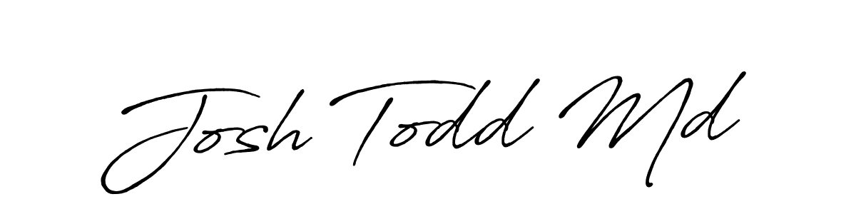 Josh Todd Md stylish signature style. Best Handwritten Sign (Antro_Vectra_Bolder) for my name. Handwritten Signature Collection Ideas for my name Josh Todd Md. Josh Todd Md signature style 7 images and pictures png