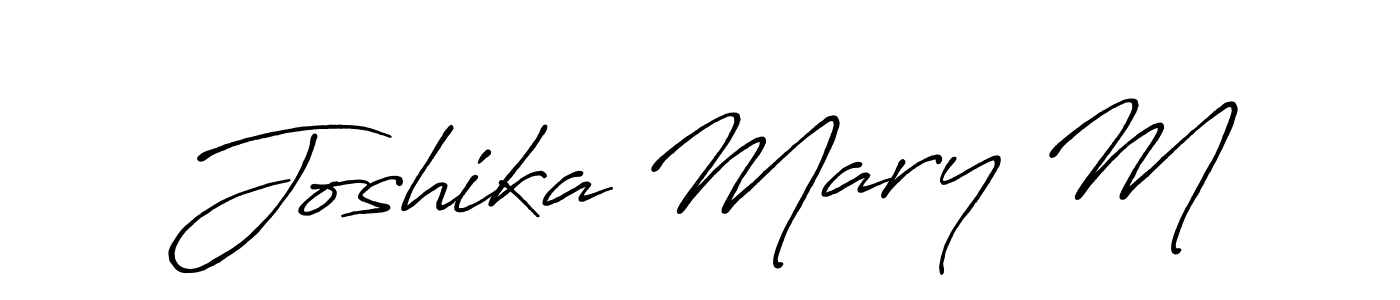 Create a beautiful signature design for name Joshika Mary M. With this signature (Antro_Vectra_Bolder) fonts, you can make a handwritten signature for free. Joshika Mary M signature style 7 images and pictures png