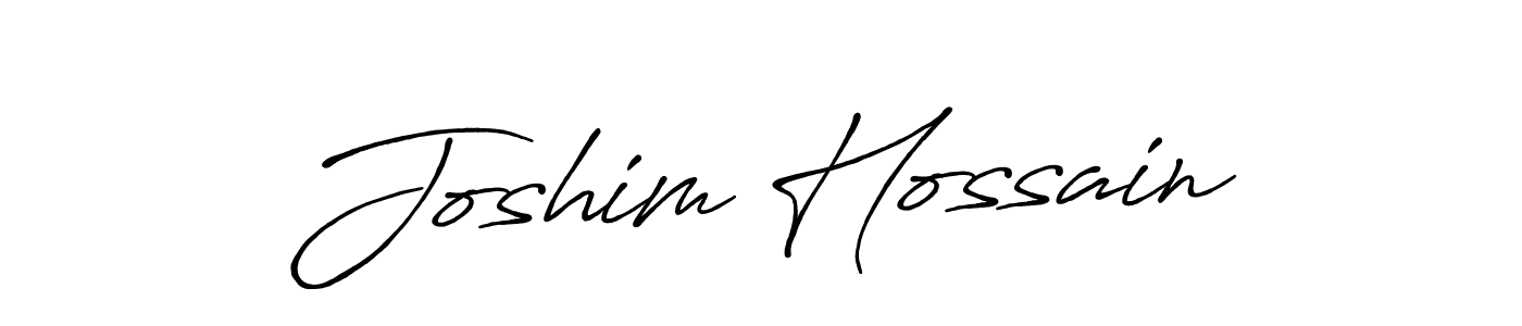 Make a beautiful signature design for name Joshim Hossain. With this signature (Antro_Vectra_Bolder) style, you can create a handwritten signature for free. Joshim Hossain signature style 7 images and pictures png