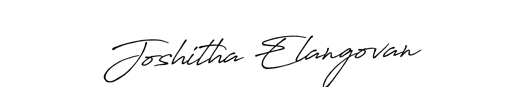 You should practise on your own different ways (Antro_Vectra_Bolder) to write your name (Joshitha Elangovan) in signature. don't let someone else do it for you. Joshitha Elangovan signature style 7 images and pictures png